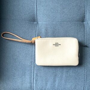 Coach double zipper pocket wristlet